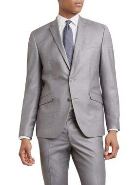 Kenneth Cole REACTION Blazer Coat Stretch Light Grey Men Size 40S W33 Was $375